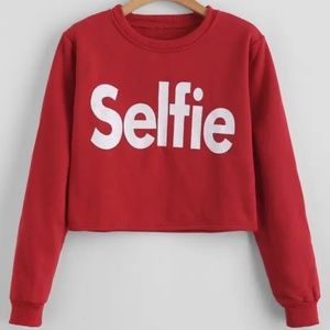 Zaful Letter Graphic Crop Sweatshirt